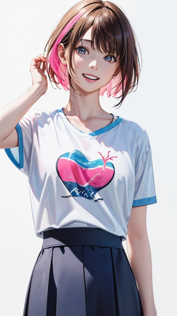 1girl, solo,light orange hair, two short ponytails, heart-shaped hair decoration, amber eyes, detailed eyes, high quality, high-quality eyes, orange eyes, high-quality fingers, (masterpiece, best quality), intricate details, skinny, sharp chin line, high detail, detailed face, beautiful face, deep eyes, (smile: 0.8), hips, hazy soft colors, (masterpiece: 1.2), (best quality), (excessive detail), (8k, 4k, complex), (high detail: 1,2), smoothing