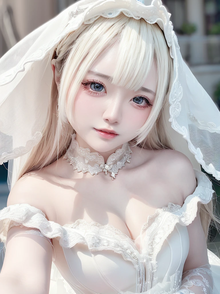 photorealisim、top-quality、超A high resolution、a picture、Photo of an exquisitely beautiful Nordic-born girl、Extraordinary beautiful girl、Highlights of cheek luster、Detailed cute and beautiful face、(pureerosface_v1:0.008)、Beautiful bangs、28 year old、Glowing white shiny skin、Bangs between the eyes、Glossy beautiful bright platinum blonde、Silky hair、finer hair、High-definition eyes、Beautiful, Bright and clear, Large green-gray eyes shine charmingly、eye liner、Double eyelids、Lush bust、Full body like、dismay、red blush、embarrassed from、glares、White underwear、Exposed cleavage、full of sweat、Masturbation behavior、（Detailed Wedding Dresses:1.8）、veils、In a church、Sitting on the floor、lying back on、cinematric light、