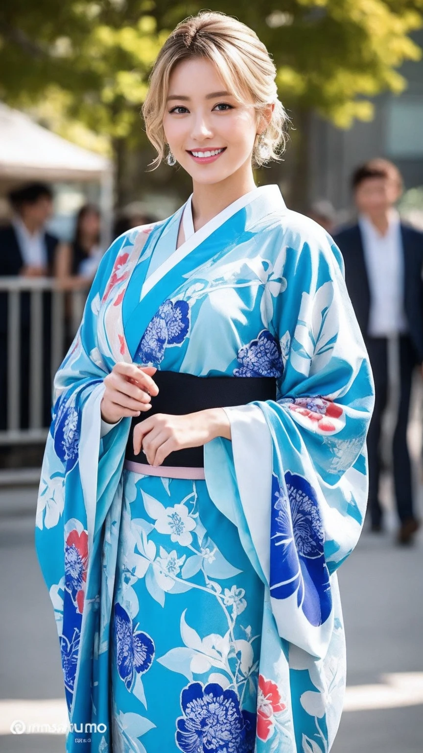 Gorgeous Japanese costumes、kimono、Fireworks display、On the chest、Full Body Tattoo、Hair tied up、Full body photo、Sexy Face、short hair、 A look of complete lust、(((masterpiece)))、((Highest quality))、((超Realistic))、成熟したwoman、成熟したwoman、perspective、Very detailed、Perfect hands、Finger details、beautiful and detailed eyes、Brown eyes muscular body、Perfect captivating eyes、Best image quality、Fine-grained image quality、beautiful、Europe, woman, woman Italian, Italian, smile、blue eyes、jewelry, blue eyes, Realistic, High resolution, Soft Light,Hip Up, Glowing Skin, (Detailed face),Full Body Tattoo、jewelry, , night, Blonde, Wavy Hair, beautiful soldier, Attractive appearance, smile, Perfect Style, Perfect balance, Fine skin, Embarrassed look、