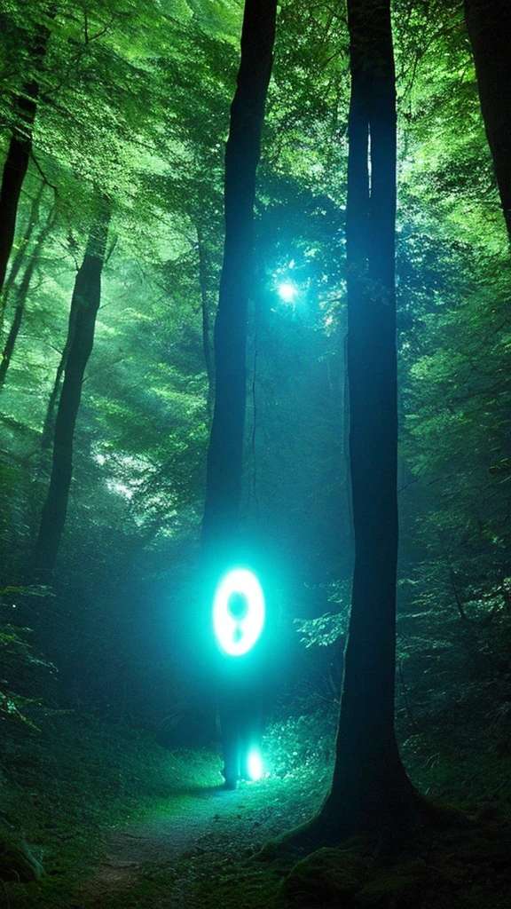 time machine, in the forest, alien, luminescence