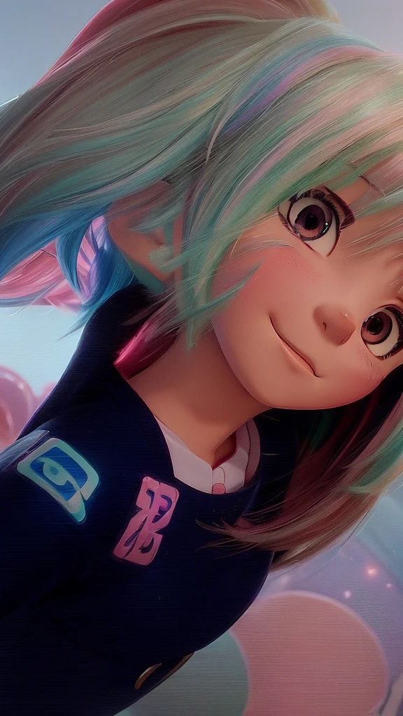 anime girl with colorful hair and a colorful dress, rossdraws pastel vibrant, rossdraws cartoon vibrant, anime style 4 k, beautiful anime portrait, artgerm colorful!!!, ! dream artgerm, beautiful anime girl, anime styled digital art, anime art wallpaper 4k, anime art wallpaper 4 k, digital anime art, extremely detailed artgerm