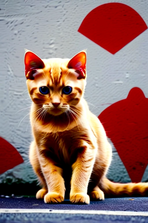 graffiti, Cat,cute, Full Image, High resolution、High contrast
