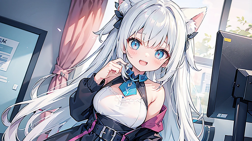 Cute girl with double teeth