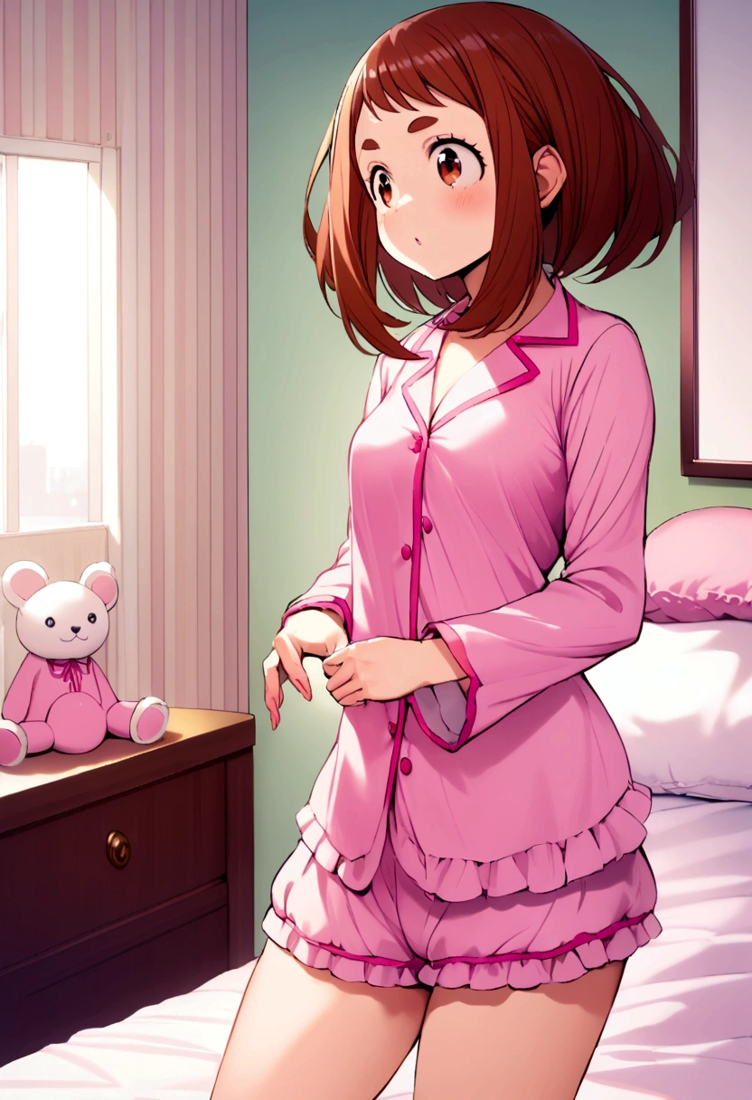 Ochako Uraraka, pajama sexy, bedroom
