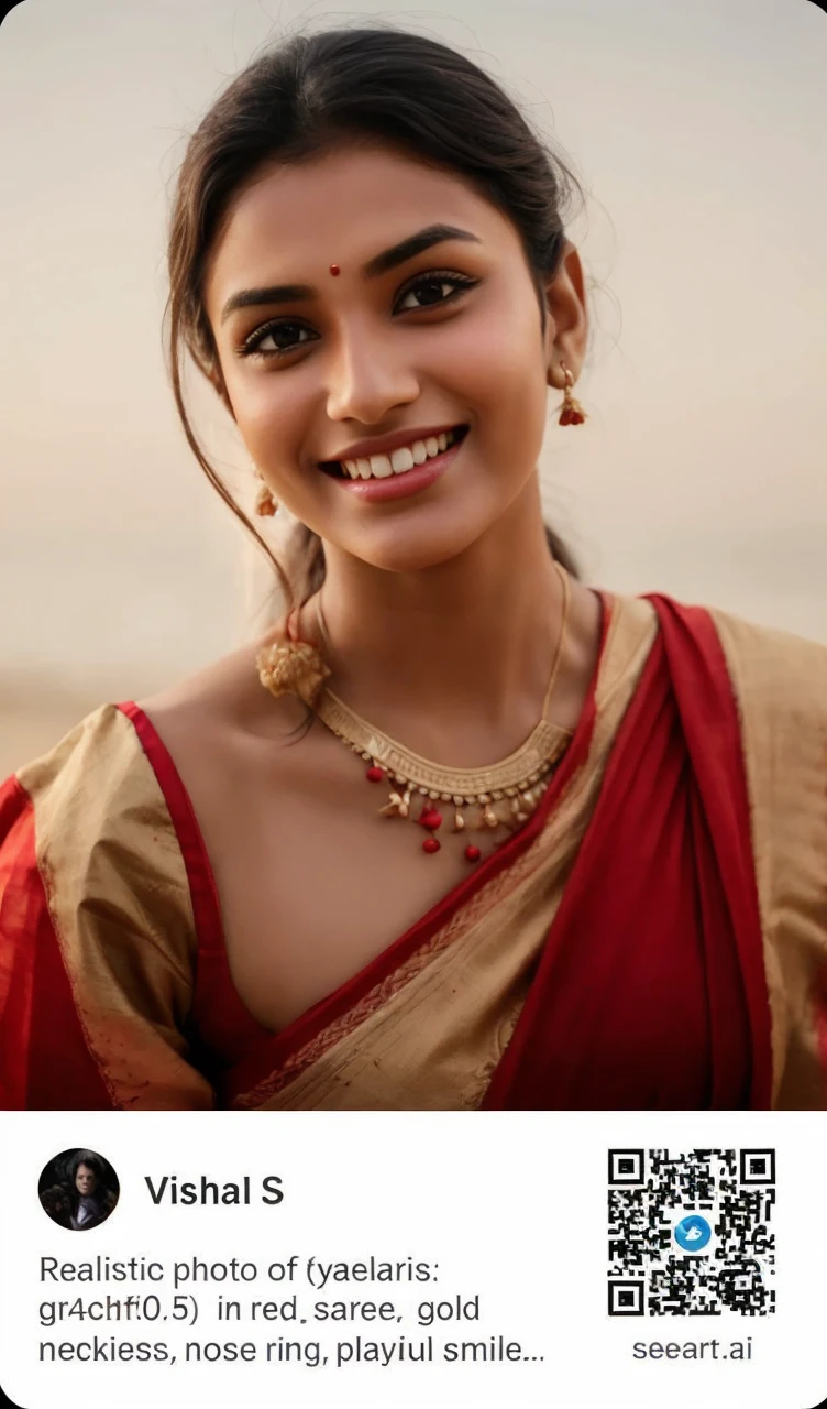 Indian women l with sharee with cute and big face vertuial face cutting different & cool