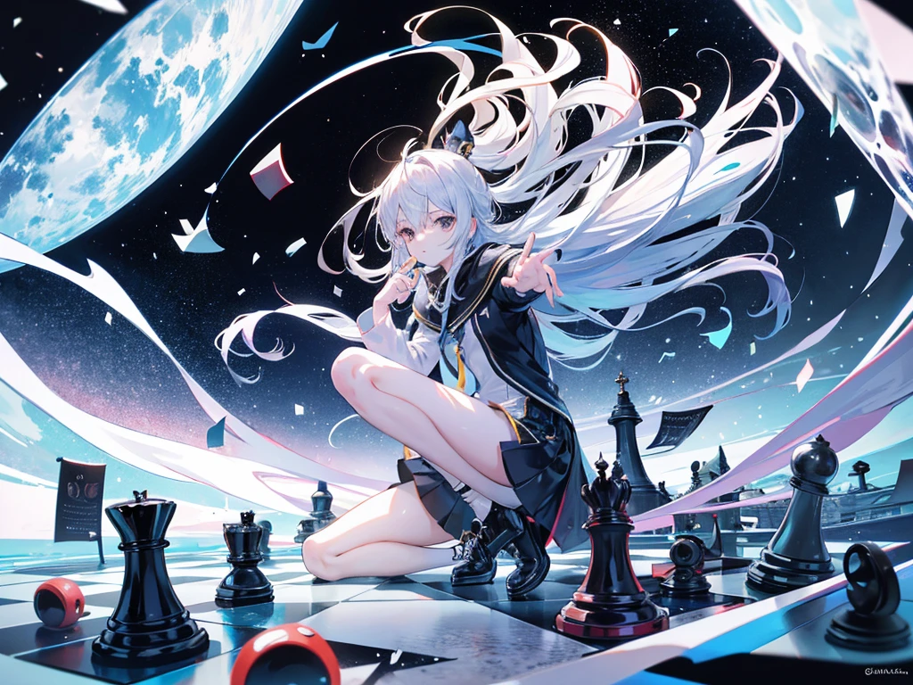 Go to the world，Chess pieces falling on the board，There are Go chessboards floating around，Some chess pieces are floating and scattered in the air，GOD&#39;Change is a change no one regrets，work of art，high qualiy，Elements derived from the Five Elements and Eight Diagrams，space，haos，ILLUSORY，rich content，The image has an understanding of the changes between reality and illusion INFO
