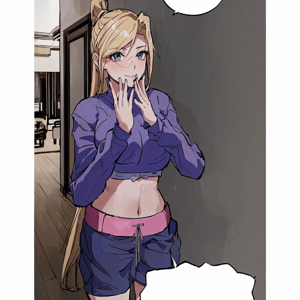 girl with long hair, hair blonde, beautiful blonde, sultry gaze, lovely eyes, provocative smile (blonde hair) Lots of details in the clothes, detailed light and shadow, 8K, Perfect anime, sexy girl, big boobies, very sensual, anime fine lines, perfect strokes, ecchi, very beautiful