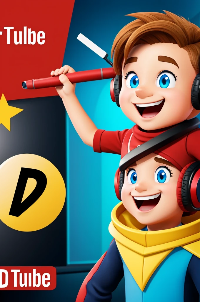 Image for YouTube channel for a 7-year-old who wants to talk about gaming topics, but make it look like a cartoon