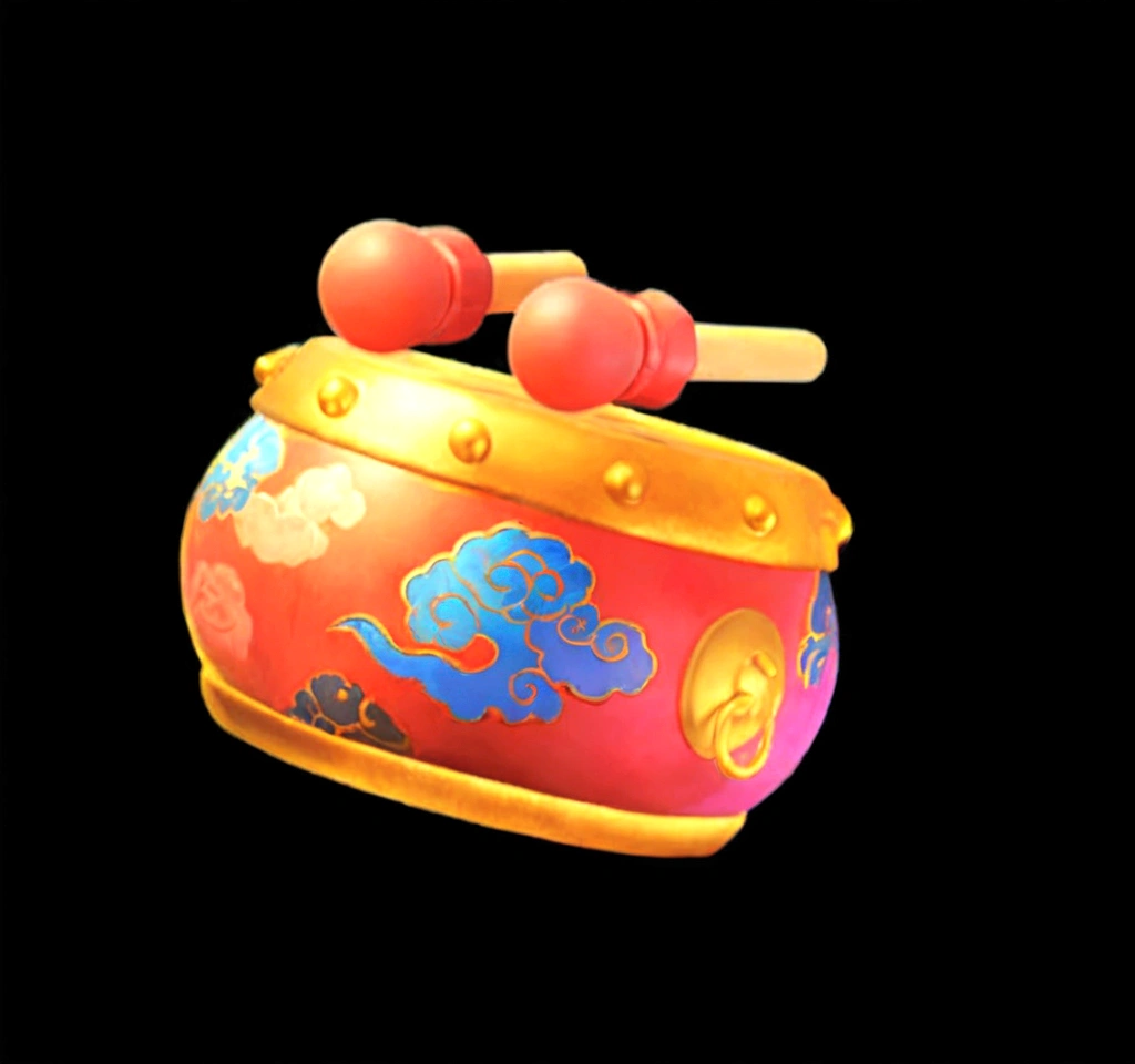 有一个drum,There are two wooden sticks on it, Object Art, Musical Instruments, 3d icons for mobile games, video game item, 鼠标与drum, Role Playing Game Items render, toon prosperity rendering, drum, Inspired by Pu Hua, The album cover, 3d游戏对象, 手drum, detailed picture, Role Playing Game Items, official art works, 3d,HD,8K