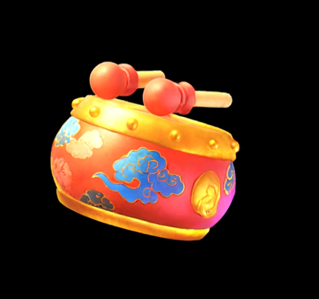 有一个drum,There are two wooden sticks on it, Object Art, Musical Instruments, 3d icons for mobile games, video game item, 鼠标与drum, Role Playing Game Items render, toon prosperity rendering, drum, Inspired by Pu Hua, The album cover, 3d游戏对象, 手drum, detailed picture, Role Playing Game Items, official art works, 3d,HD,8K