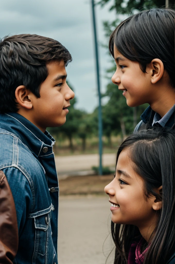 A girl talking to a boy