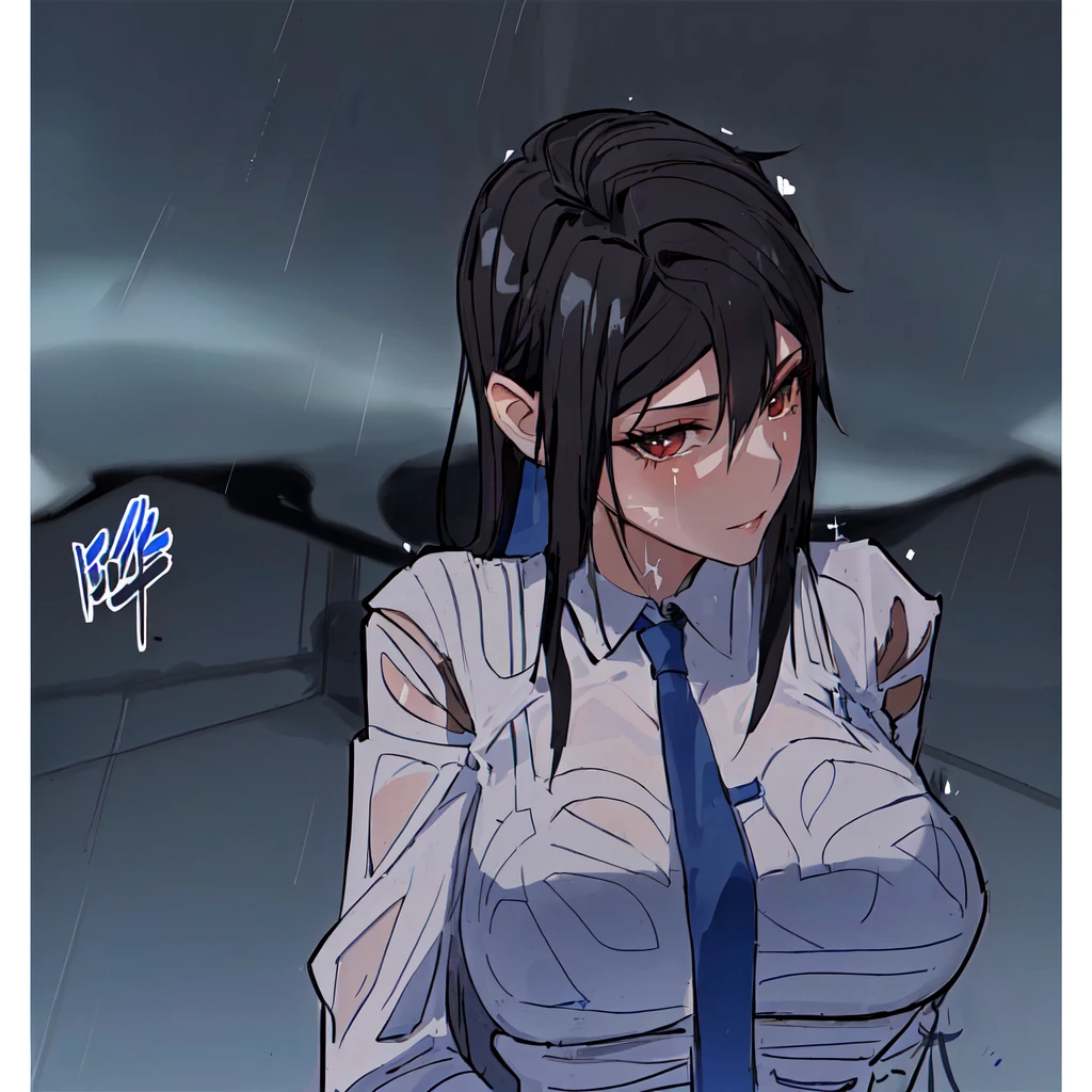 girl with long hair, Bblack hair e mechas roxa, long hair, black hair ((Bblack hair)) sultry gaze, lovely eyes, provocative smile (Bblack hair escuro) Lots of details in the clothes, detailed light and shadow, 8K, Perfect anime, sexy girl, big boobies, very sensual