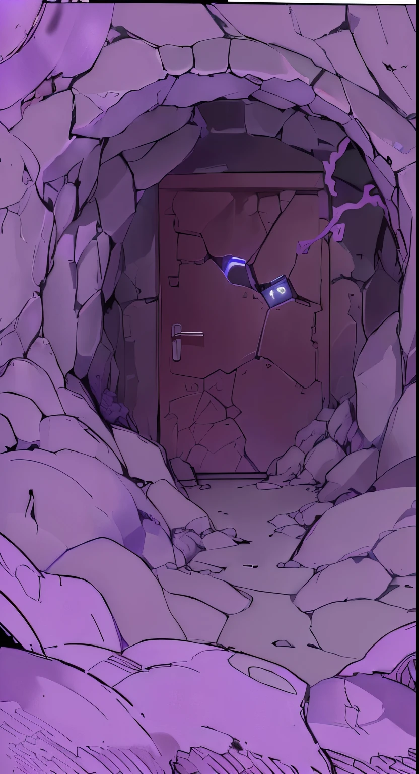 There is a purple block in the middle of the cave, stone gate to the dark cave, Tentacles,蠕动的Tentacles充满画面,Random background scenes, background technology, in a Dungeon Background, Cave Background, Tentacles从门户爬上来, Ominous creatures hide details, Dungeon Background, Explore the mysterious caves, The mythical giant space cave, Door of hell, Spooky Cave, background technologywork