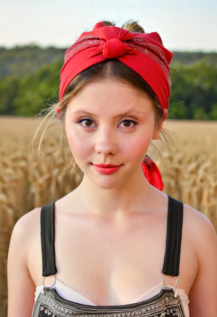 m1ag0th woman, hair bun, red bandana