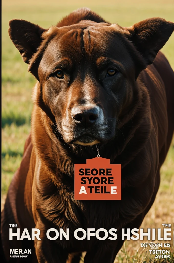 Create a poster against animal abuse that contains a title and image