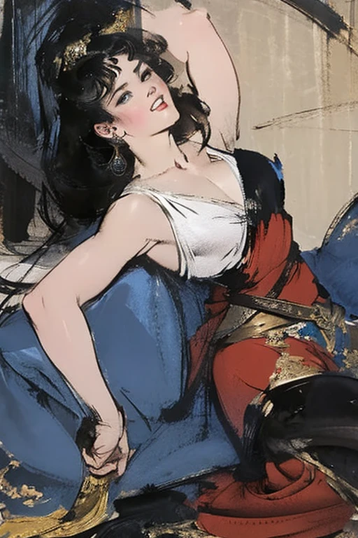 work of art, line art of a female character, Florence Pugh's shocked expression, rural garden detailed background, Art Deco Projects,, double exposure style, no shading, for coloring, blank space, no shadow,