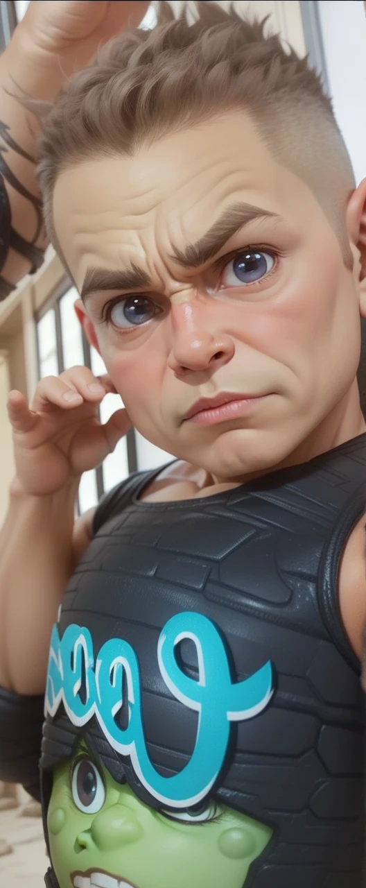 Hulk in miniature brave look like baby