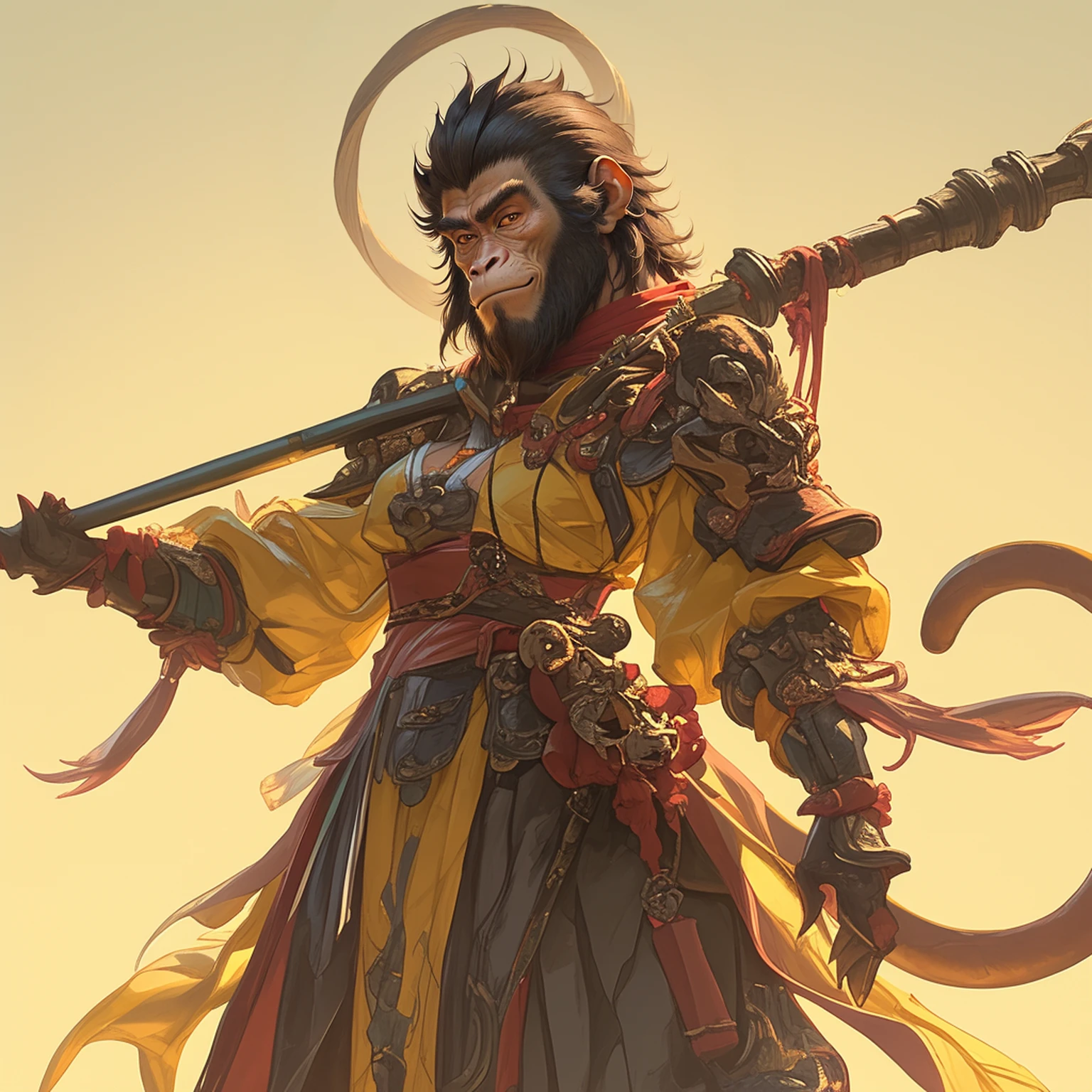 This is a monkey's head. He has a human face and a monkey head. He is very handsome and seems to be influenced by Sun Wukong in Journey to the West.