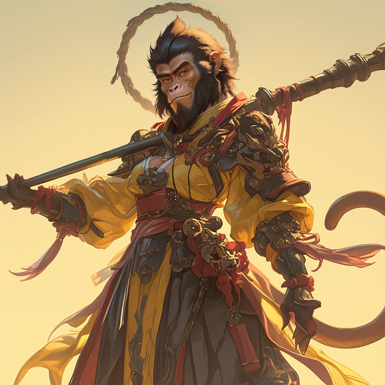 This is a monkey's head. He has a human face and a monkey head. He is very handsome and seems to be influenced by Sun Wukong in Journey to the West.