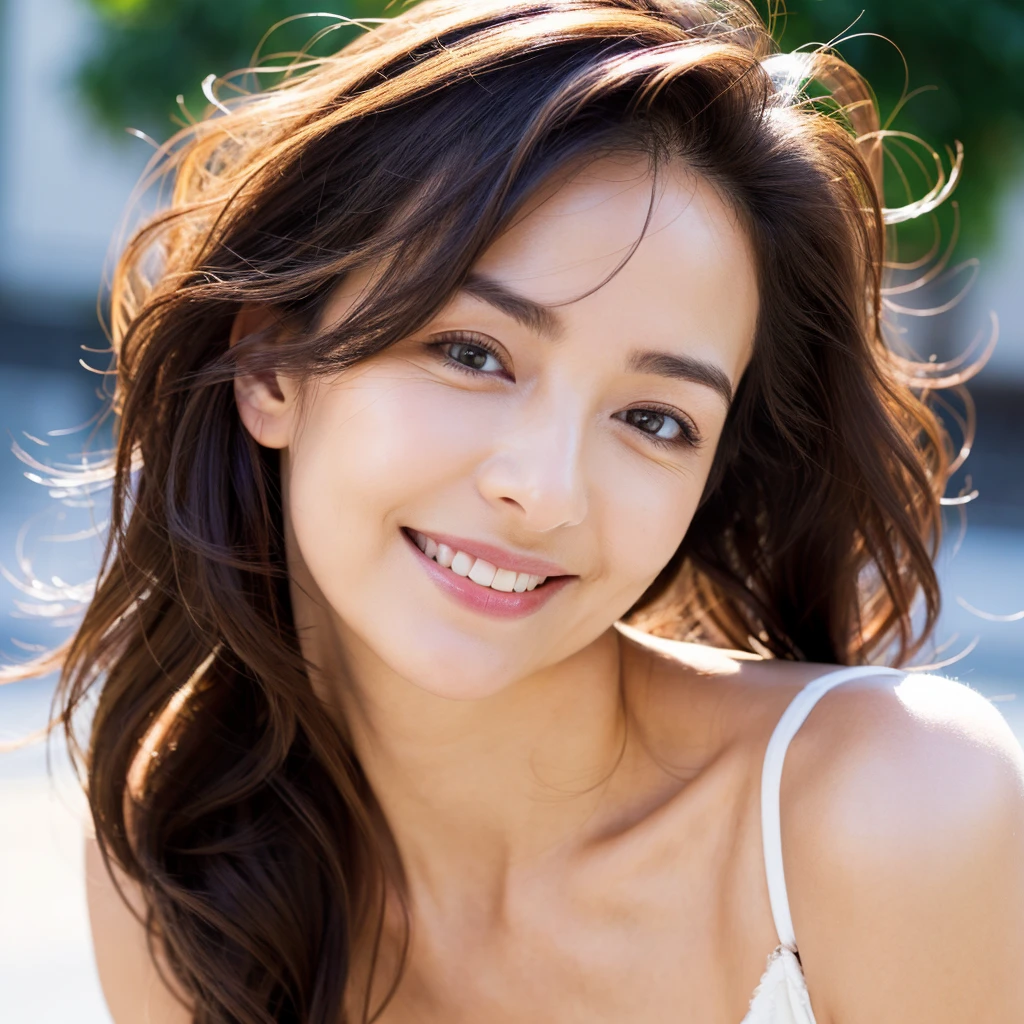 Beautiful mature woman with beautiful wavy long hair, Sexy beauty, Smile, Ultra-high resolution,(Realistic:1.4), ((Highest quality)), ((masterpiece)), (be familiar with),