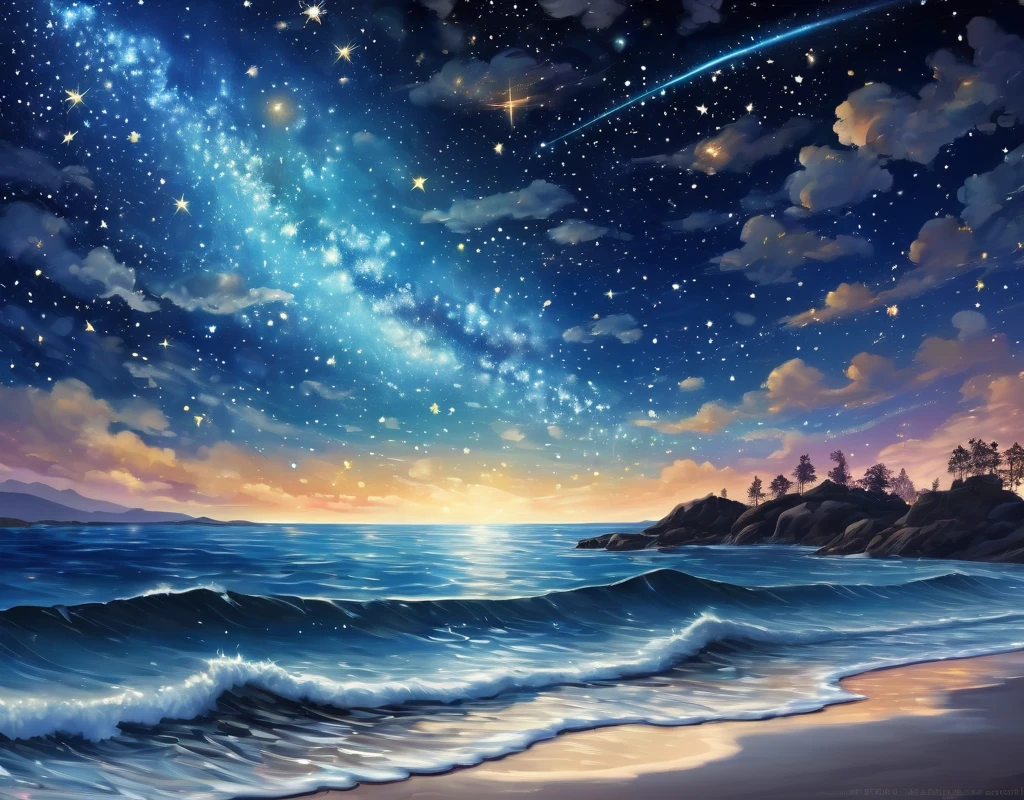 starry sky and stars in the sky, stars and paisley filled sky, sky strewn with stars, starry sky, night sky and stars, ocean pattern and night sky, starry night sky, cosmic starry sky, the sky is a starry sky, starry background, starry night painting, stars in the sky, baroque painting. star lit sky
