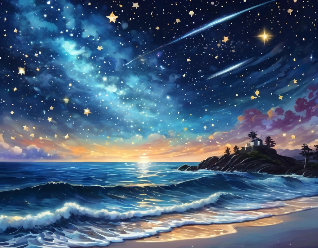 starry sky and stars in the sky, stars and paisley filled sky, sky strewn with stars, starry sky, night sky and stars, ocean pattern and night sky, starry night sky, cosmic starry sky, the sky is a starry sky, starry background, starry night painting, stars in the sky, baroque painting. star lit sky