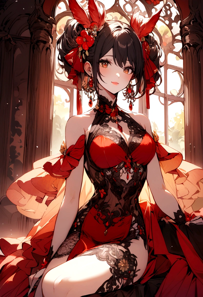 Girl with animal features like fire pokemon beautiful and sexy
