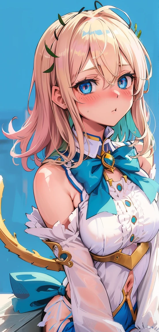 Best quality, (masterpiece:1.2), detailed, Medieval,
Ugly Tingel,
1 girl, One, ((blush)),
Medium hair, blonde hair, short tail, Blue eyes, green bow, X-hair decoration,
((( Blue eyes, ultra-detailed eyes))),
dynamic pose, ((blush)), Medium breasts,  Medium hair,  Background, Ideal Anatomy, Healthy skin,  Brilliant eyes, cat&#39;s ears. ((((sitting at a bar)))). ((((( navel, Healthy skin))))),  confident.(( How, cum on face)), Sex.