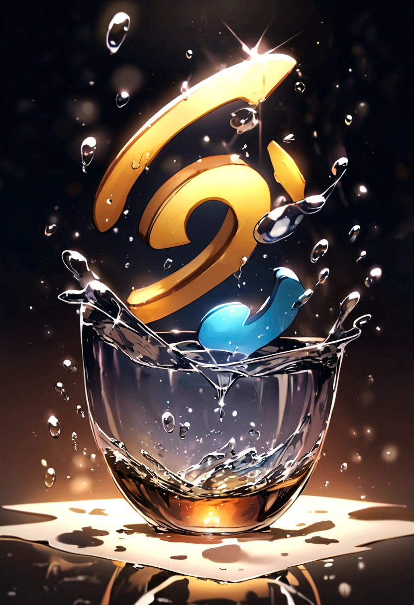 Generate classic logo letter "HXW" on the top of "HXW" there is a water dropping