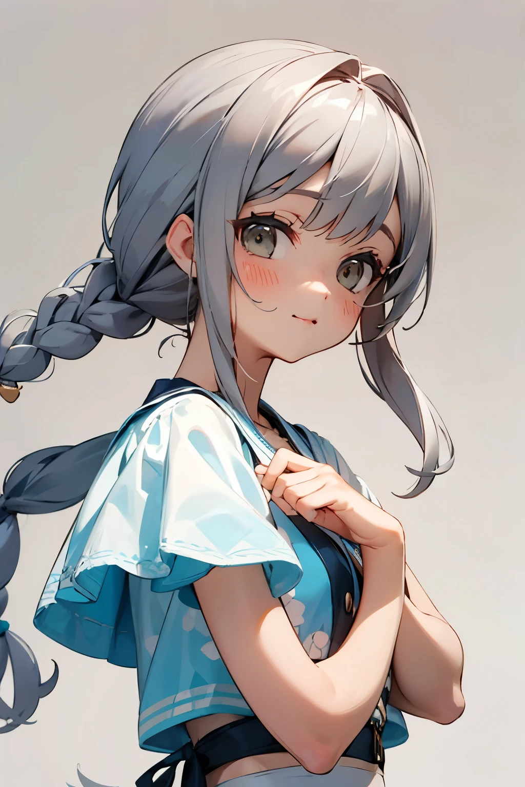 (Masterpiece: 1.2), Best Quality, (Illustration: 1.2), Eye Focus, (Ultra Detailed), Ultra Detail, (Fine Detail), (Intricate Detail), (Cinematic Light, Best Quality Backlight), Clear Lines, Solo Female, Solo Female, Perfect Figure, (1 Girl), High Contrast, (Best Lighting, Extremely Delicate and Beautiful), ((Cinematic Light)), Powerful, Absolutely Striking, Dynamic Angle, Gorgeous Background, cute Teeth, Open Mouth, mischievous smile, close-up, depth of field, close-up of a long-haired character. A cute tongue sticks out of the mouth, long hair, big breasts, short sleeves, dress, bare shoulders, braids, porcelain clothes 