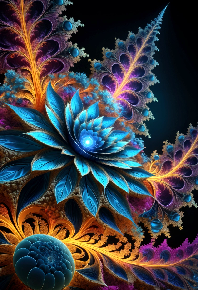 omniverso fractal, detailed intricate fractal artwork, organic fractal patterns, fractal life, fractal universe, abstract fractal design, psychedelic fractal landscape, surreal fractal world, vibrant colors, glowing neon colors, bioluminescent fractal, ethereal fractal, dreamlike fractal, (best quality,4k,8k,highres,masterpiece:1.2),ultra-detailed,(realistic,photorealistic,photo-realistic:1.37),cinematic lighting,dramatic lighting,volumetric lighting,dramatic colors,vivid colors,digital art,3d rendering,cinematic composition