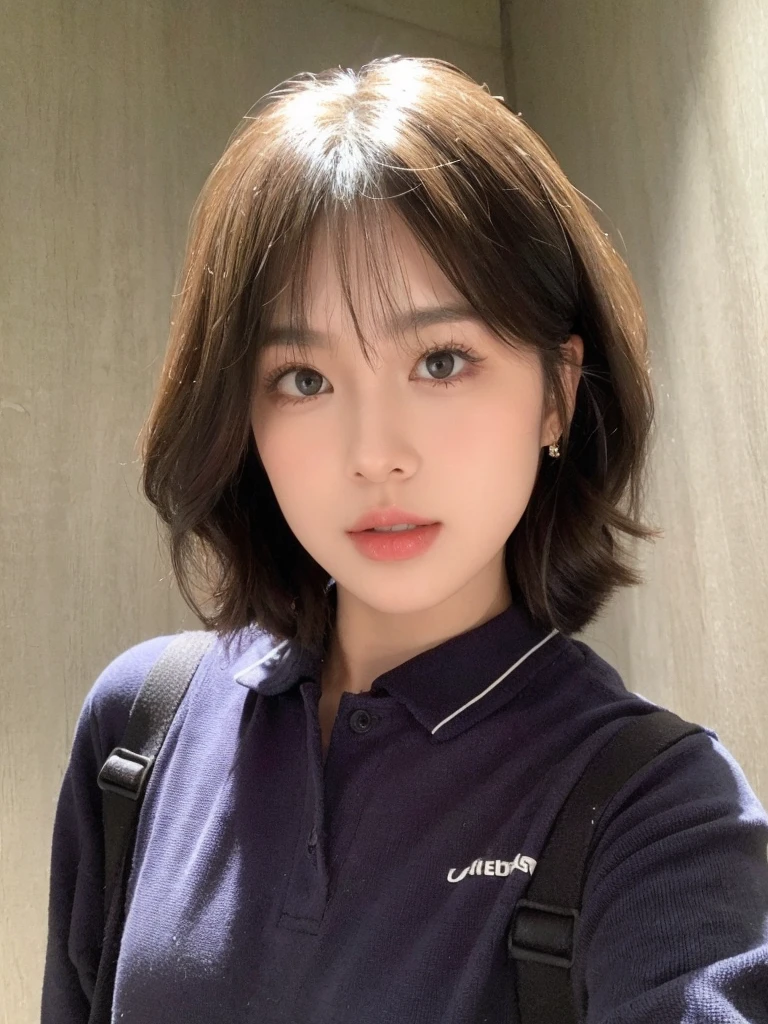 Short black brown hair,Beautiful and natural,The background is more advanced and beautiful