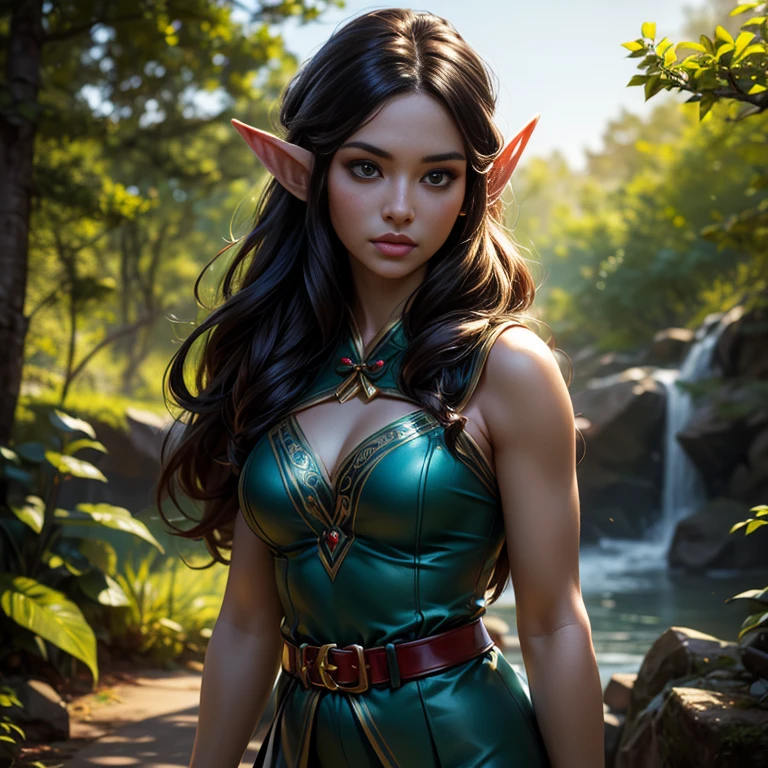 Archery Master_Elf、(輝くElfが弓を射る:1.7)、露出度の高い衣装を着た美しく繊細なElf、(モーションブラー効果で表現されたElfの動き:1.5)、(Highest quality、4K、8K、High resolution、masterpiece:1.2)、Very detailed、(Genuine、Realistic、Realistic:1.37)、詳細なElf、Fantastic lighting、green々leaf、Magical atmosphere、Dramatic Shadows、Beautiful night forest scenery in vibrant colors
