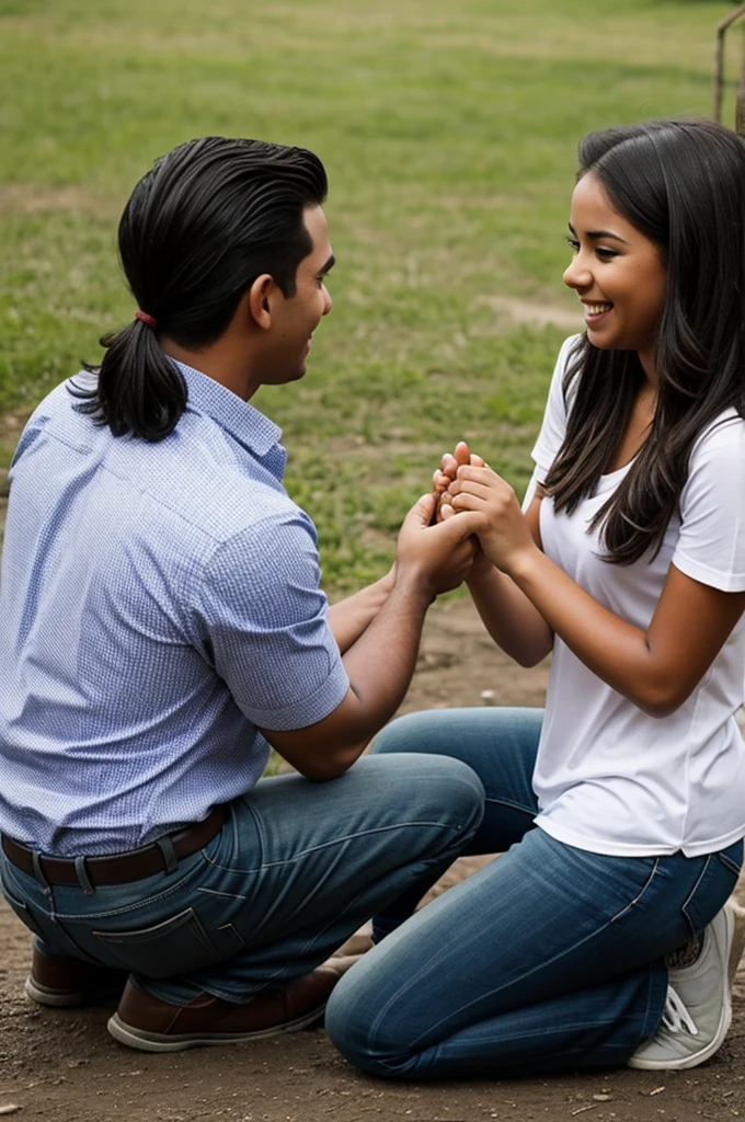 A girl proposing to a boy