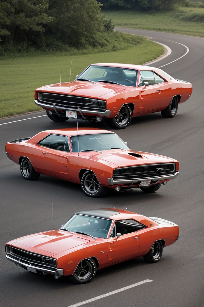 Desenhe um Dodge Charger R/T 1970 estilo cartoon