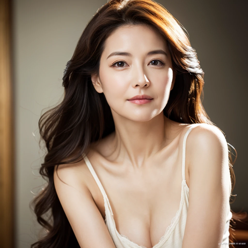 Beautiful mature woman with wavy long hair, Sexy Mature, Ultra-high resolution,(Realistic:1.4), ((Highest quality)), ((masterpiece)), (be familiar with),