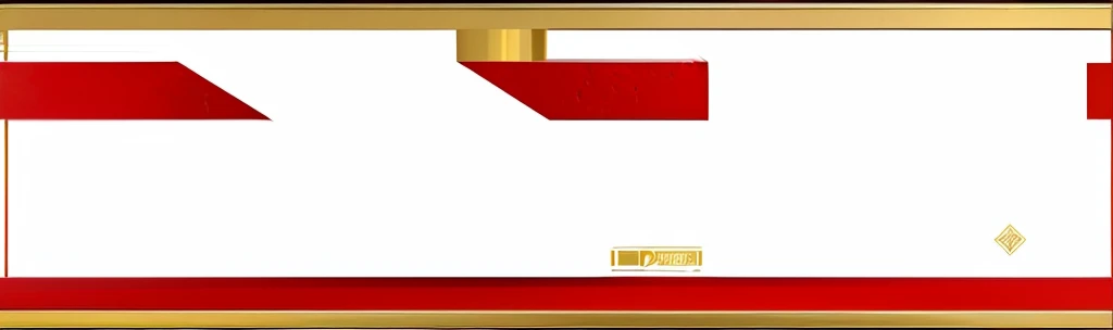 There is a red and white wall，There is a red stripe on it, Red, white and gold color scheme, Layout Framework, Gold and red metal, Game Coverage, Inside the stylized border, Red and gold color palette, Gold and red, 3 pieces, Switzerland, Big white border, Gold and red accents, R/Art, R /Art, R / Art