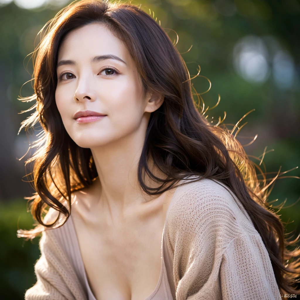 Beautiful mature woman with wavy long hair, Sexy Mature, Ultra-high resolution,(Realistic:1.4), ((Highest quality)), ((masterpiece)), (be familiar with),