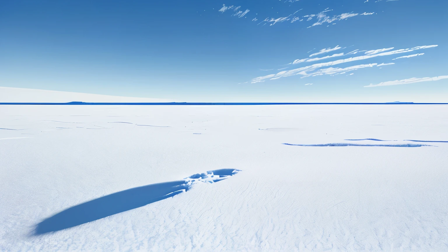 Snowfield, vast, clean, minimalist, sky, horizon,,pov, atmospheric perspective, 8k, super detail, ccurate, best quality
