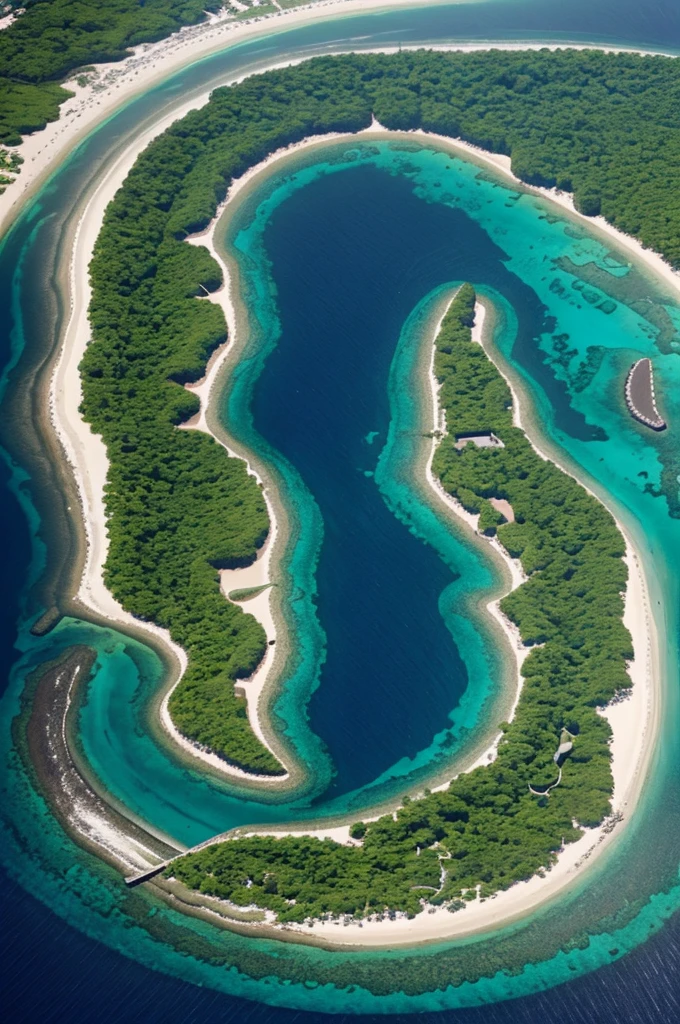 A person with the face of an island