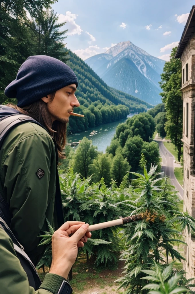 Vegan Central Europe smoking weed