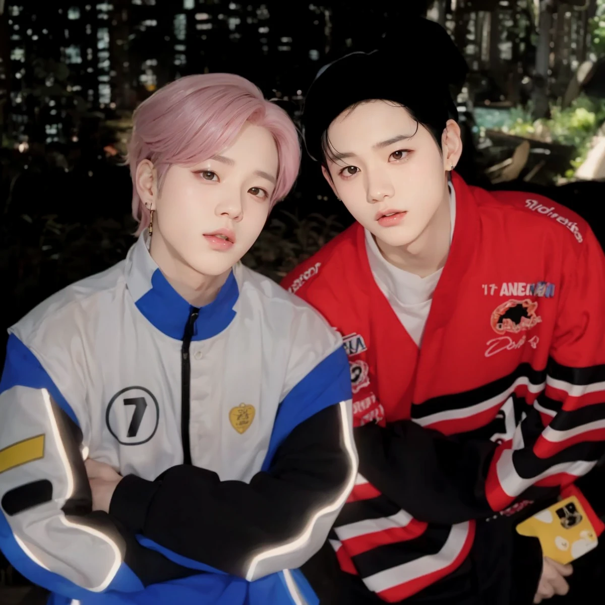 Jimin from bts tender and cute. Kpop idol. Ulzzang boy cute and tender. Innocent and angelic face. Very cute with pink hair and jungkook from bts, tender and cute