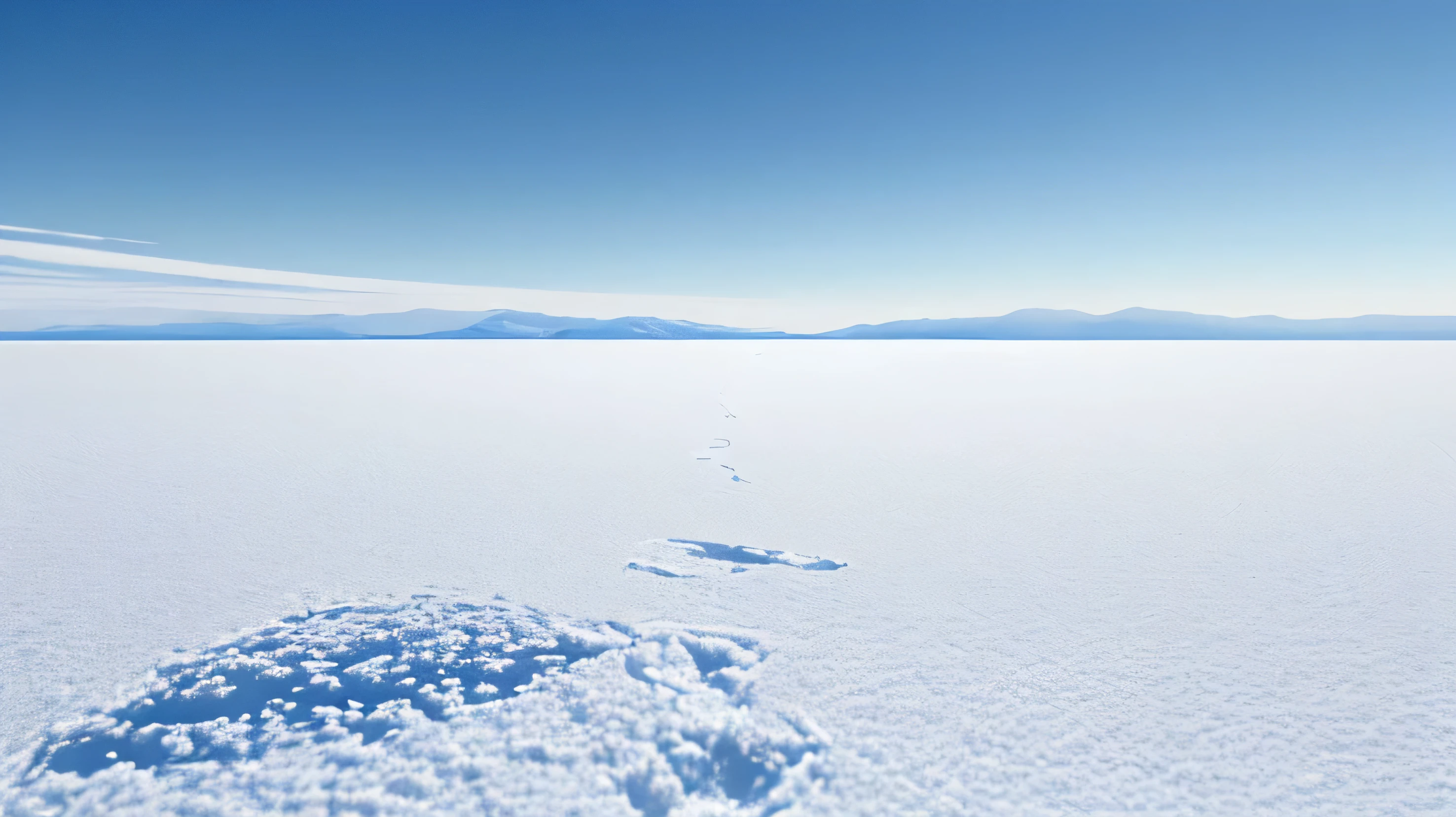 Snowfield, vast, clean, minimalist, sky, horizon,,pov, atmospheric perspective, 8k, super detail, ccurate, best quality