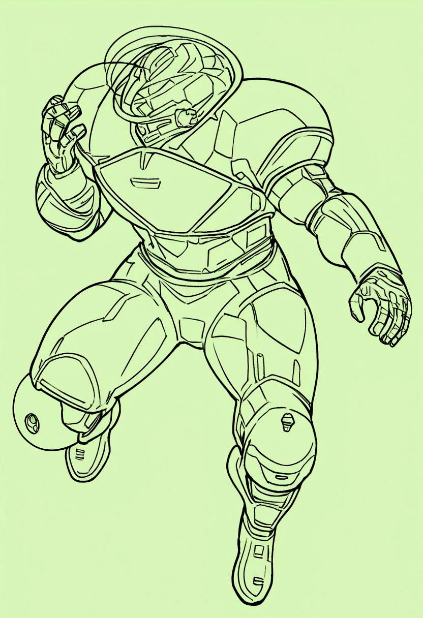 American football ball floating in the air,The background is light green,No background,Characters are not displayed,Shadow of the ball below,Line art