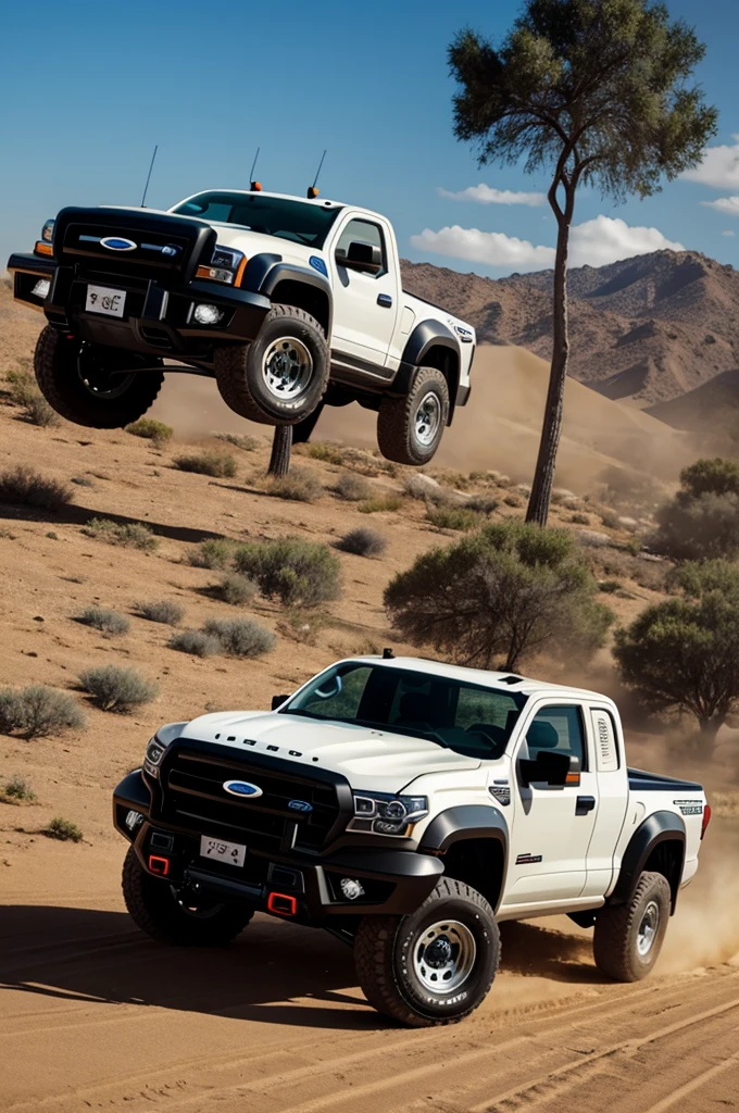 Create a logo that has an animated pickup truck and that has written, Fretes Y Mudanzas JOHIVY
