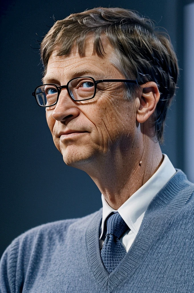 create an image of bill gates with vaccines viruses parasites nanobots technology 5g wifi antennas television cell phone waves microwaves
