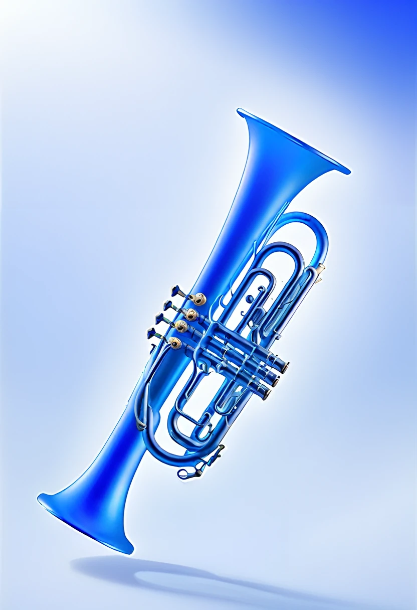 trumpet,icon,Blue gradient,Frosted glass texture,