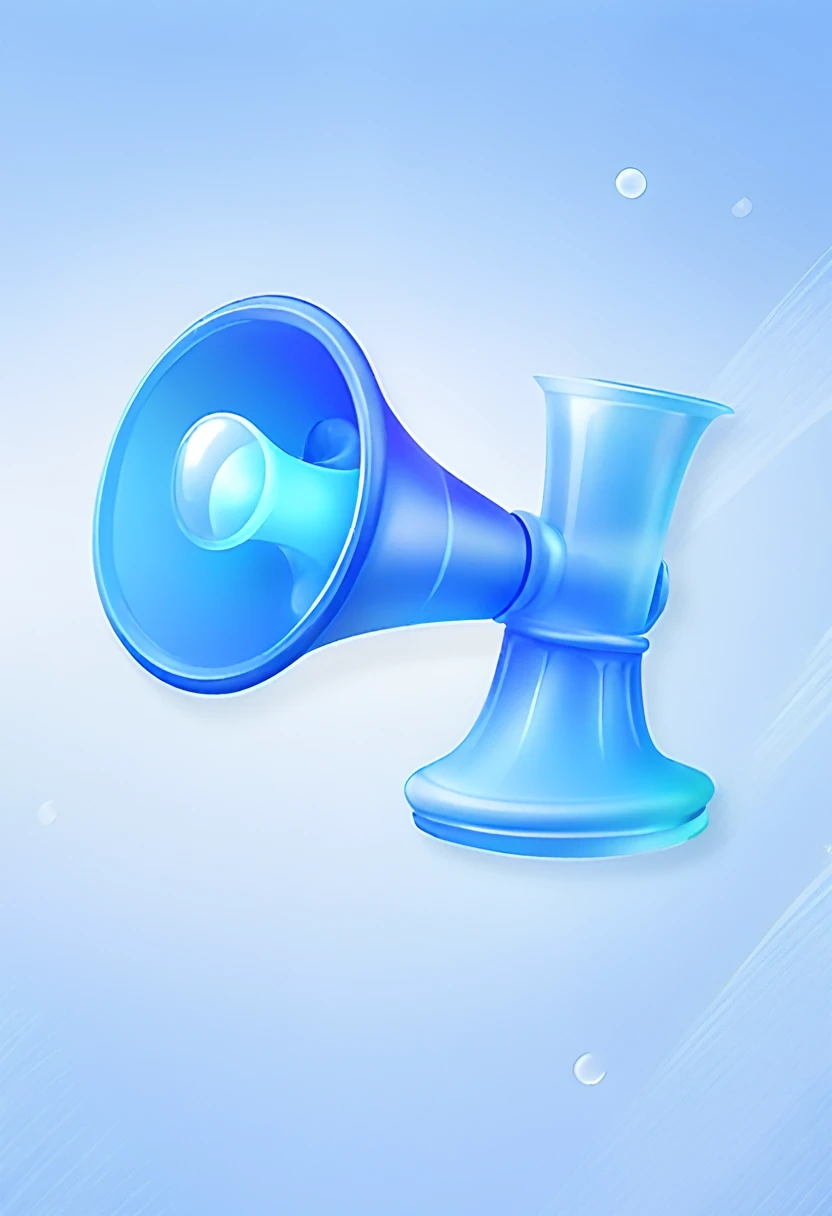 trumpet,Notification Icons,Cartoon style,Blue gradient,Frosted glass texture,
