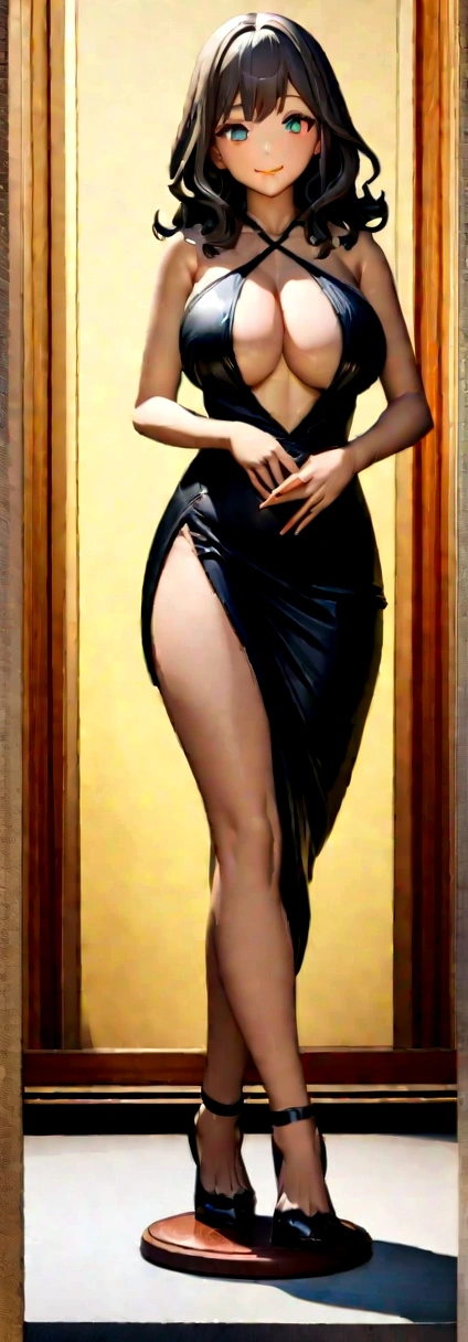 Tabletop, Highest quality, figure, Super detailed, In detail, High resolution, 8k wallpaper, Perfect dynamic composition, Beautiful attention to detail, dress,Medium Hair, Big Breasts, Natural color lip, Random sexy poses,smile,Aoyama Street Walk、20-year-old girl
