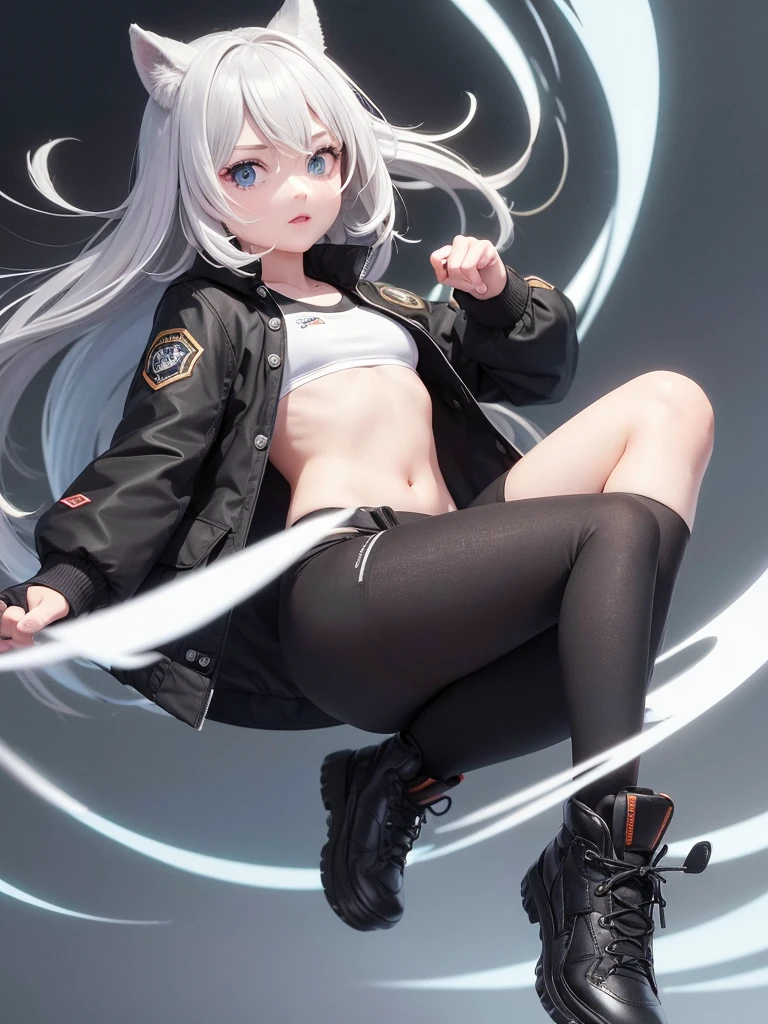 body hair: black and smooth, falling upon your bright blue eyes - eyeballs: Bright blues - Skinned: Clara with a distinctive scar on her left arm
outfit:
- jaket: Ryuga wears a fitted black jacket made from a tough material, with multiple hidden pockets for storing small items and tools. The jacket has a wolf symbol on the back, representing your skill de invocar Espíritos Guardiões.
- chemise: Under the jacket, He wears a dark gray long-sleeved shirt, light and breathable, allowing of movement.
- Pants: Pants cargo pretas com vários bolsos reforçados para carregar equipamentos adicionais. The pants are made from a tear- and wear-resistant fabric, ideal for missions and training.
- booties: booties de combate pretas, resistant and comfortable, providing excellent traction and support during running and jumping.
- mitts: mitts pretas especiais que amplificam sua aura Nen. The gloves have little animal spirit symbols sewn into them, representing your skill. And it's a guy